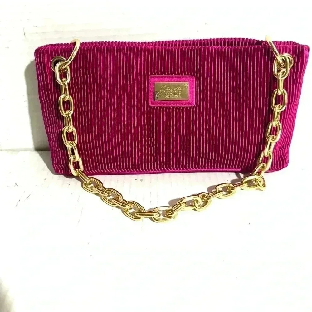 Jewel Badgley Mischka  jewel pink polyester shoulder handbag